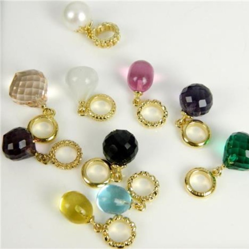 10pc ENDLESS Multi-Color Vermeil Sterling Charms